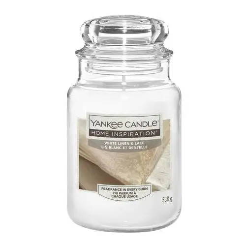 Świeca słoik White Linen & Lace 583g Yankee Candle Home Inspiration,81