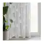 Zasłona HELEN zdobiona metalicznym nadrukiem z wzorem liści 140 x 260 cm biały,srebrny przelotki/koła Sklep on-line