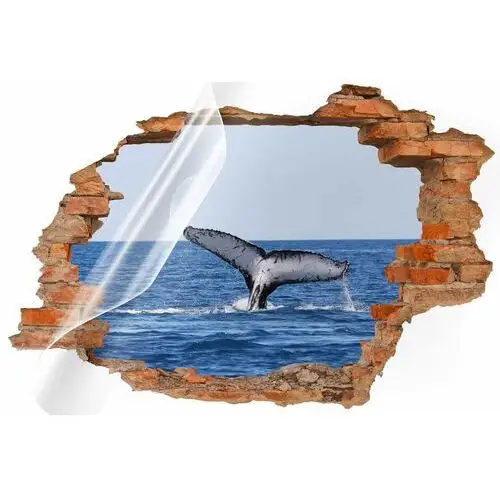 Zmywalna Naklejka na ścianę 3D dziura w Morze Ryba (100x65cm)