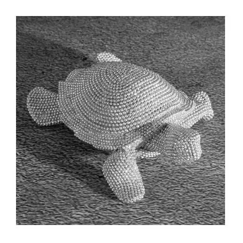 Żółw - figurka dekoracyjna ELDO o drobnym strukturalnym wzorze, srebrna 14 x 12 x 5 cm srebrny