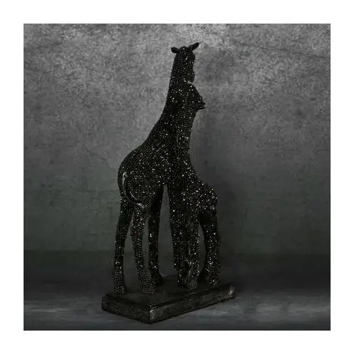 ŻYRAFA - figurka dekoracyjna ELDO o drobnym strukturalnym wzorze 12 x 7 x 26 cm czarny