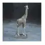Żyrafa - figurka dekoracyjna EVAN o drobnym wytłaczanym wzorze kratki 6 x 11 x 29 cm stalowy,srebrny Sklep on-line