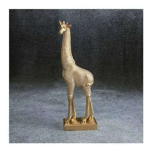 Żyrafa - figurka dekoracyjna HARIS o drobnym strukturalnym wzorze, złota 8 x 13 x 36 cm złoty